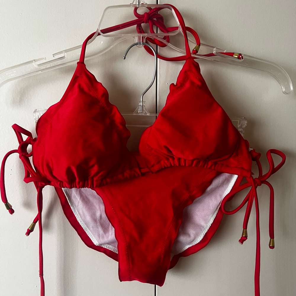 Ruffle Red Bikini Set - Picture 2 of 9